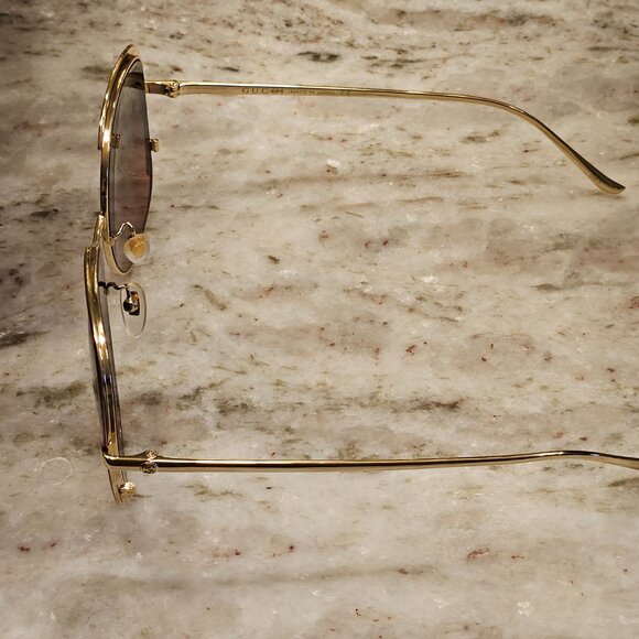 RARE GUCCI OVERSIZED MODERN RED SQUARE GOLD METAL SUNGLASSES main image 5